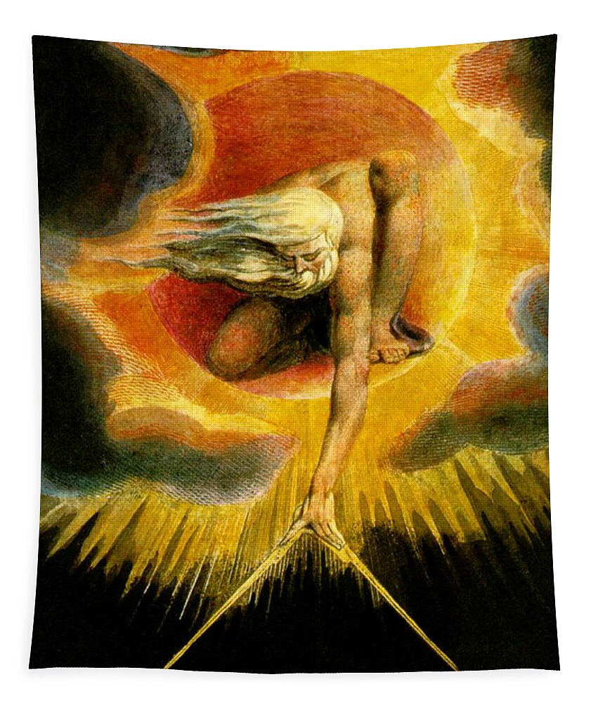 Romanticism Tapestry featuring the painting God As Architect by William Blake