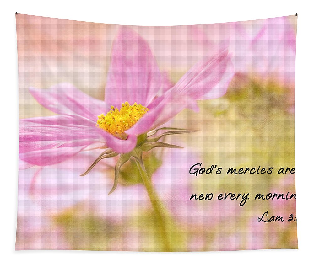 Cosmos Tapestry featuring the photograph God's Mercies by Mary Jo Allen