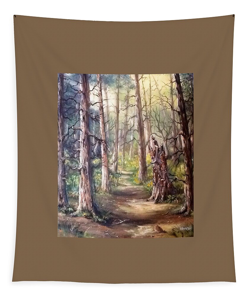 Landscape Tapestry featuring the painting Going for a walk by Megan Walsh