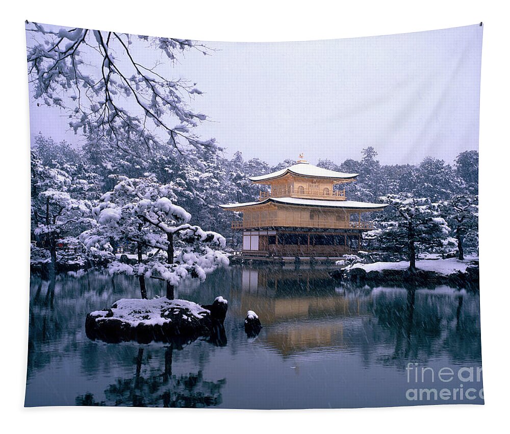 Travel Tapestry featuring the photograph Gold Temple In Kyoto, Japan by Masao Hayashi