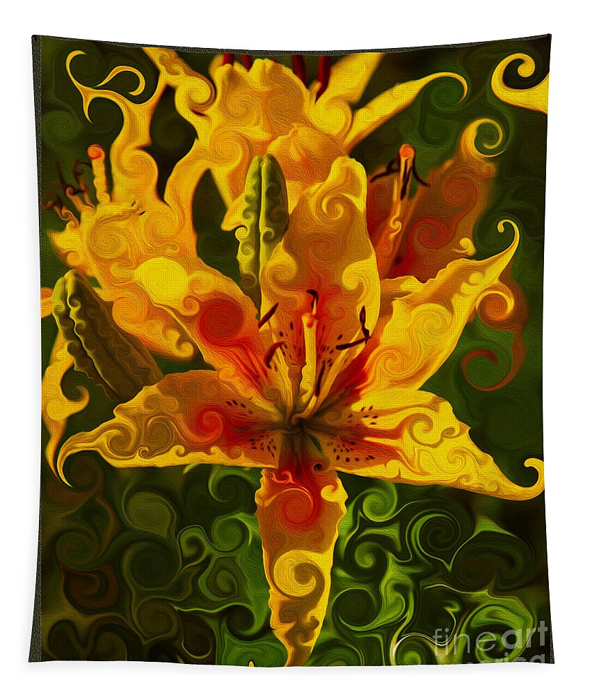 Golden Beauties Tapestry featuring the painting Golden Beauties by Omaste Witkowski