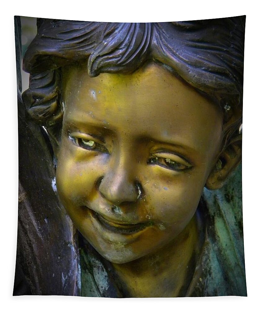 Bronze Children Tapestry featuring the photograph Golden Child by Frank Wilson