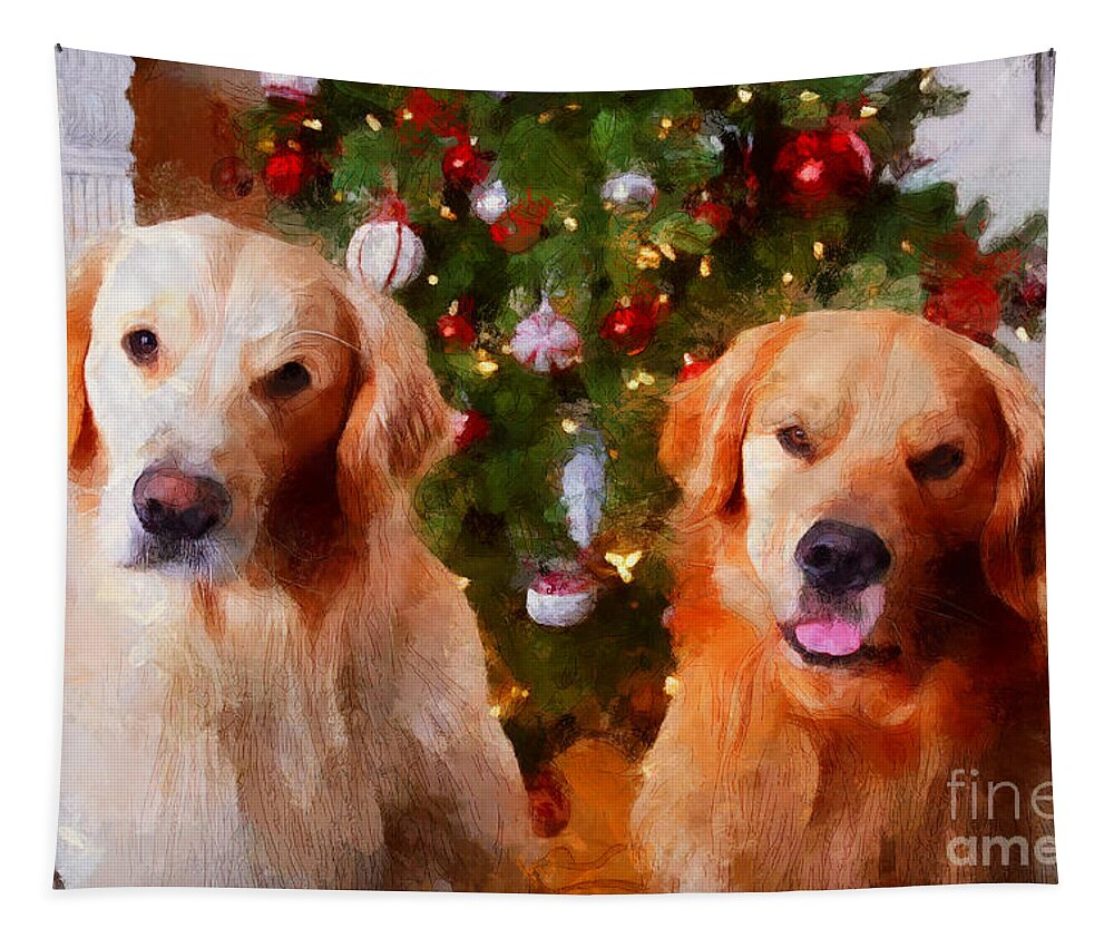 Christmas Tapestry featuring the photograph Golden Christmas by Claire Bull