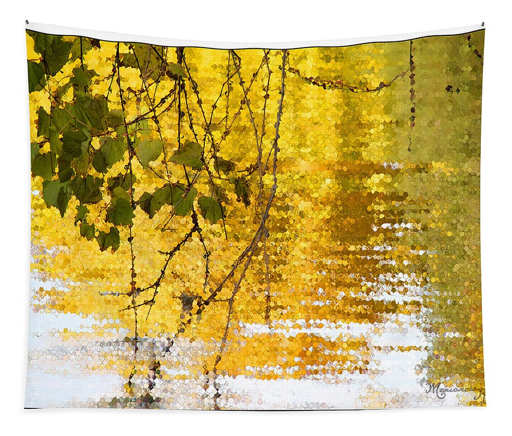 Reflections Tapestry featuring the photograph Golden Reflections by Mariarosa Rockefeller