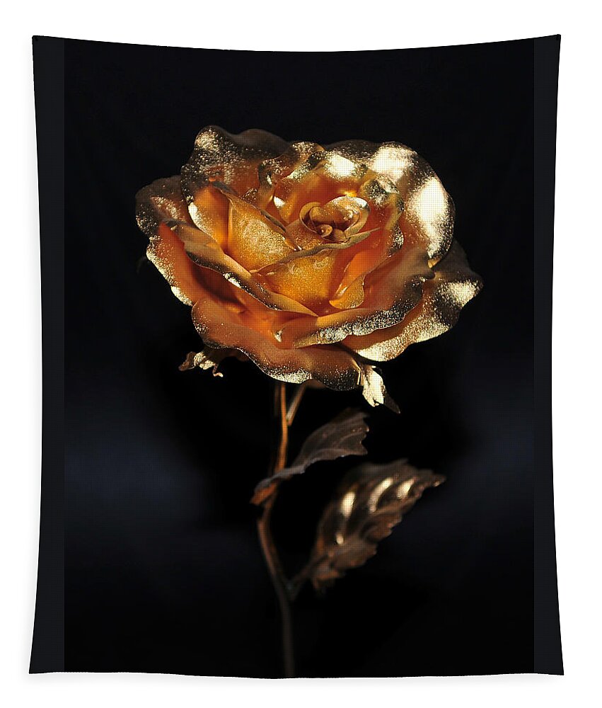 Gold Tapestry featuring the photograph Golden Rose by Dragan Kudjerski
