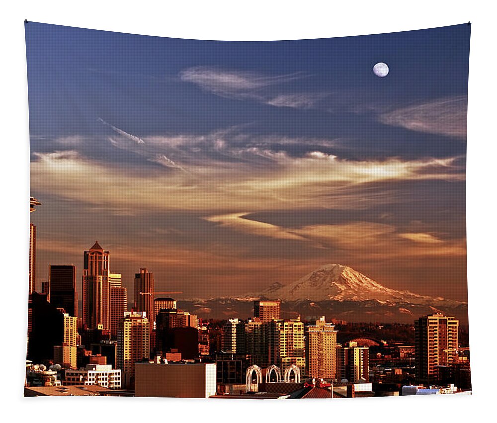 Seattle Tapestry featuring the photograph Golden Seattle by Darren White