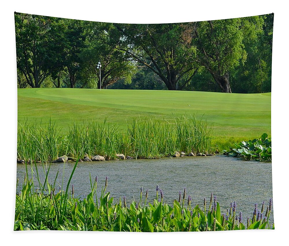 Golf Tapestry featuring the photograph Golf Course Lay Up by Frozen in Time Fine Art Photography