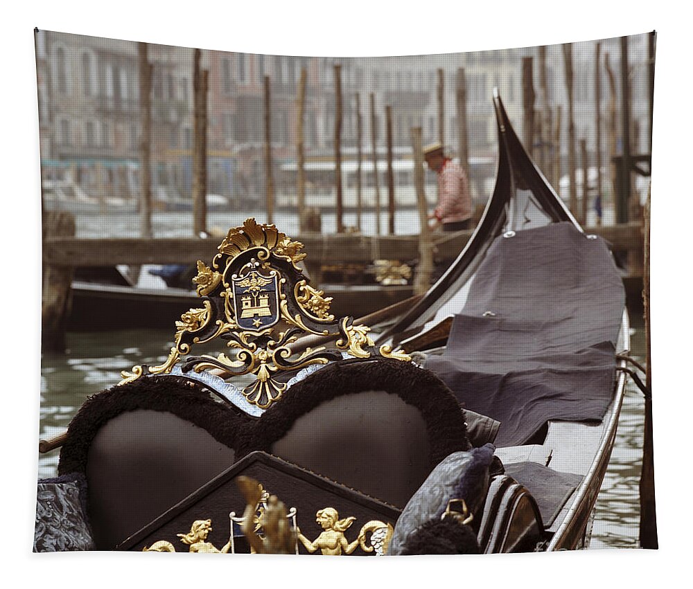 Venezia Tapestry featuring the photograph Gondola nel Canal Grande by Riccardo Mottola