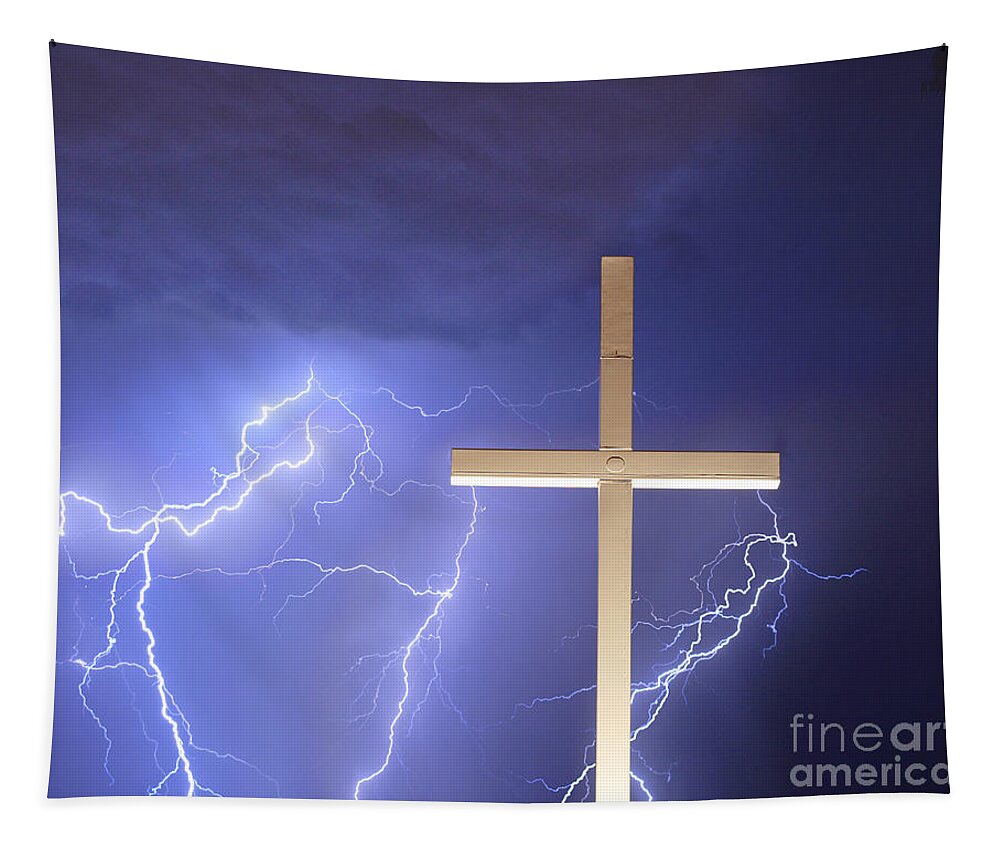 Lightning Tapestry featuring the photograph Good Friday by James BO Insogna
