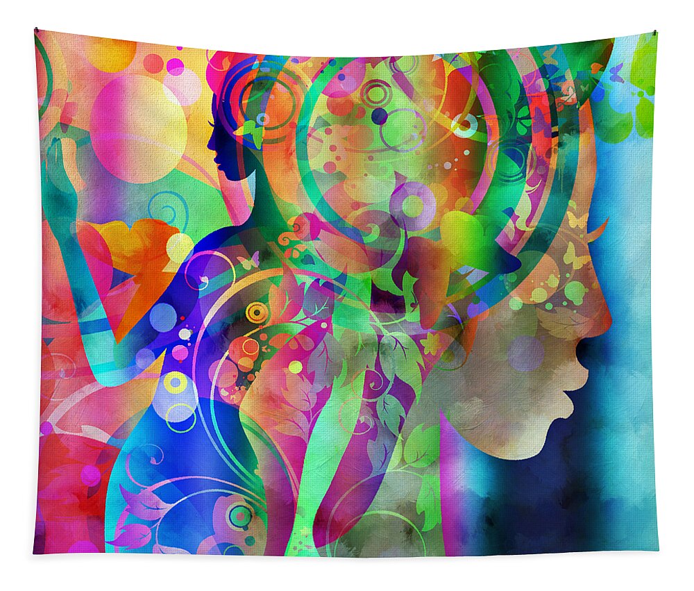 Strength Tapestry featuring the mixed media Grace In The Light by Angelina Tamez