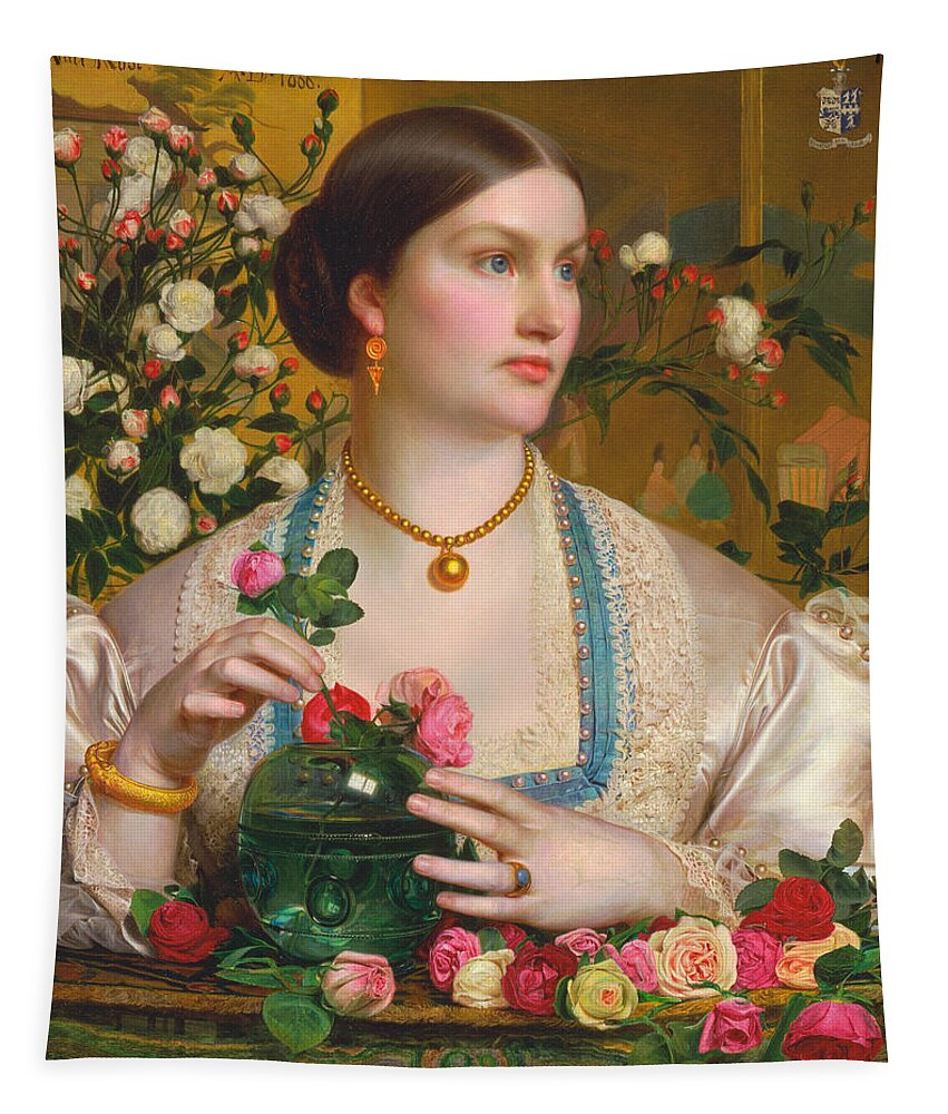 Frederick Sandys Tapestry featuring the painting Grace Rose by Frederick Sandys