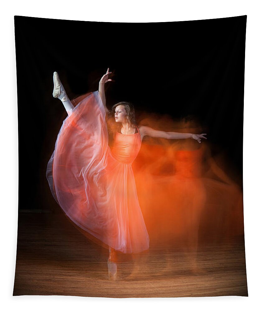 Ballerina Tapestry featuring the photograph Graceful Ballerina Spirit Dance by Cindy Singleton