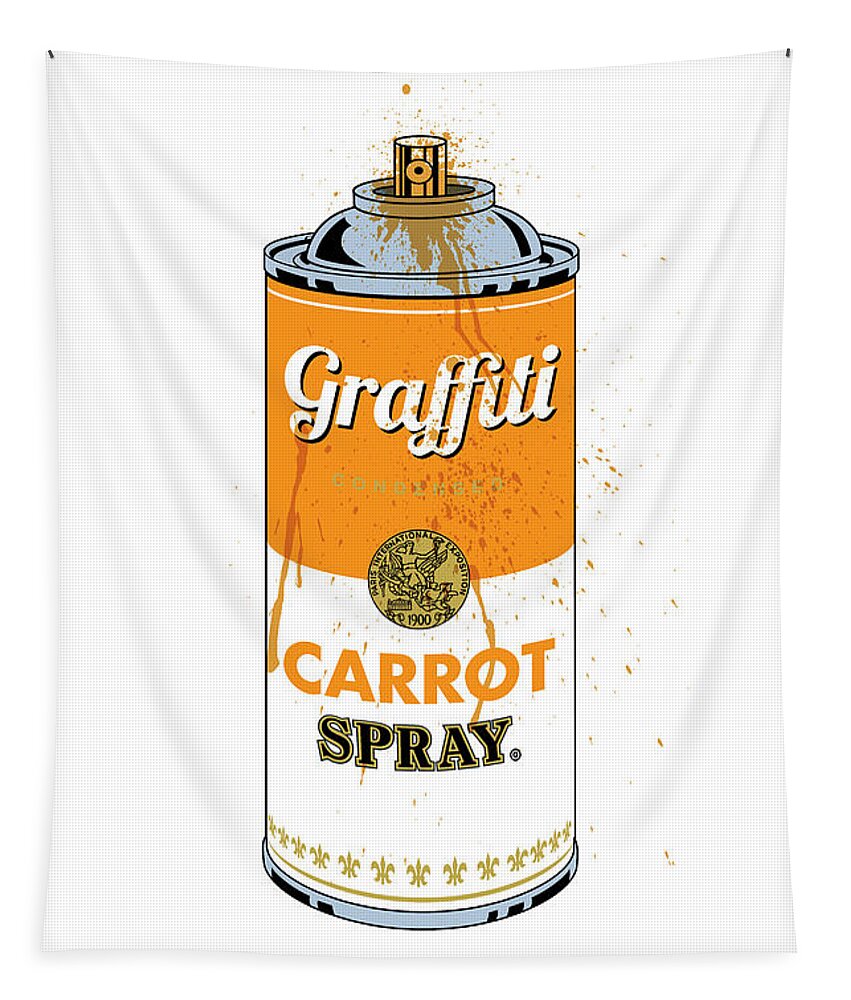 Digital Tapestry featuring the digital art Graffiti Carrot Spray Can by Gary Grayson