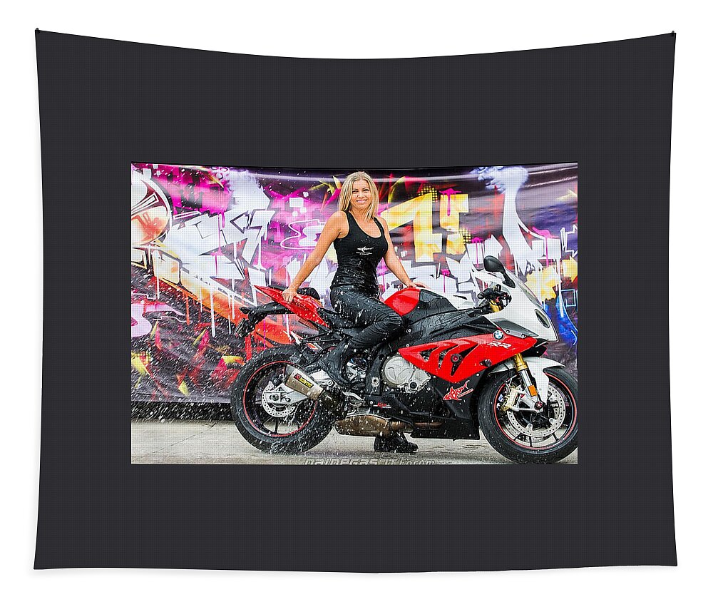 Motorcycle Tapestry featuring the photograph Graffiti by Lawrence Christopher