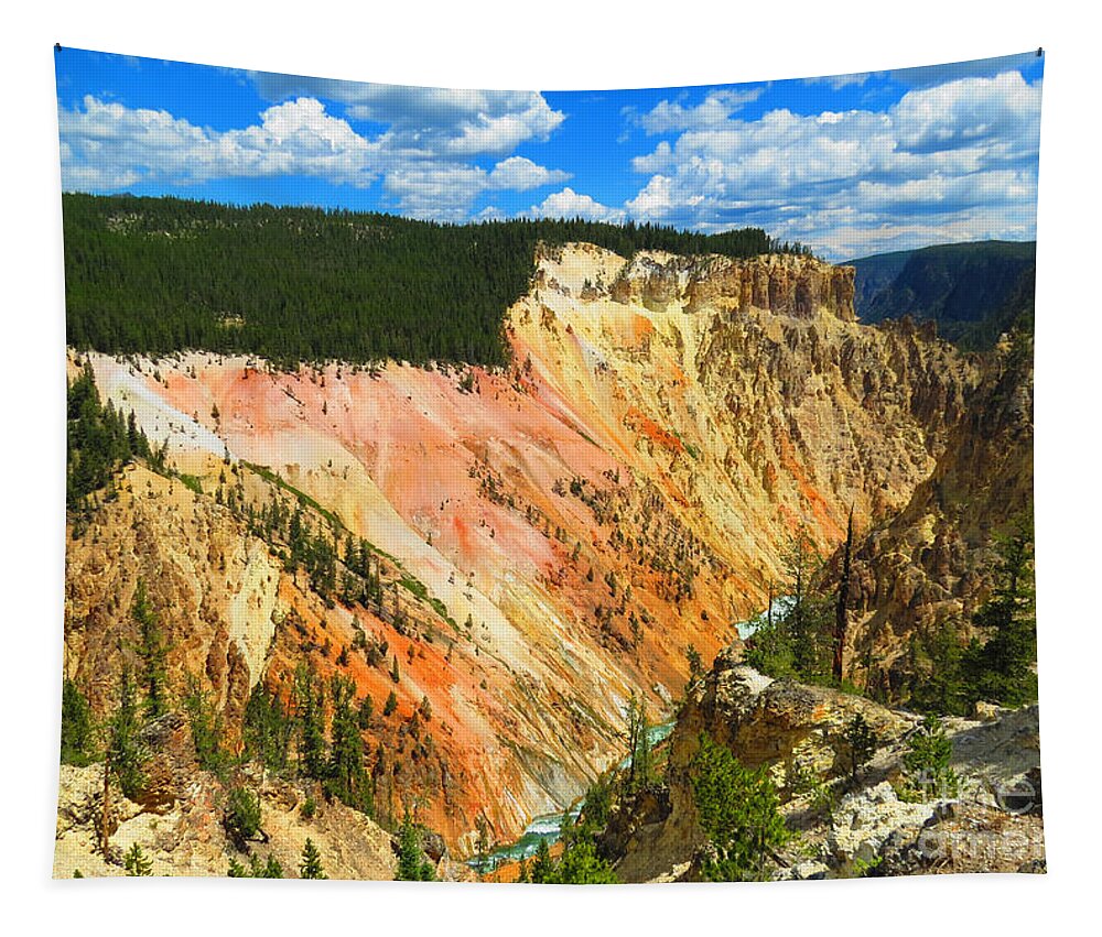 Grand Canyon Tapestry featuring the photograph Grand Canyon of the Yellowstone River 01 by Ausra Huntington nee Paulauskaite