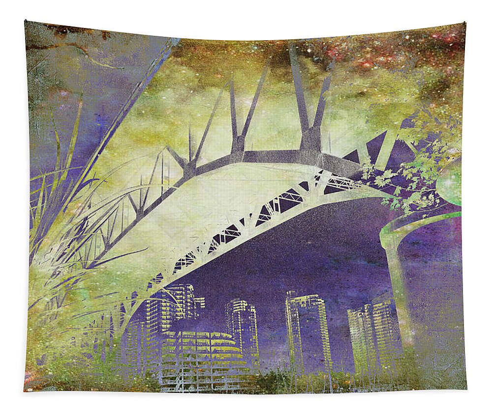 Bridge Tapestry featuring the photograph Granville Street Bridge - Inside Out by Kathy Bassett