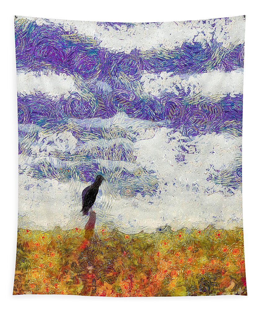 Field Tapestry featuring the photograph Grassland Sentry by Carlee Ojeda