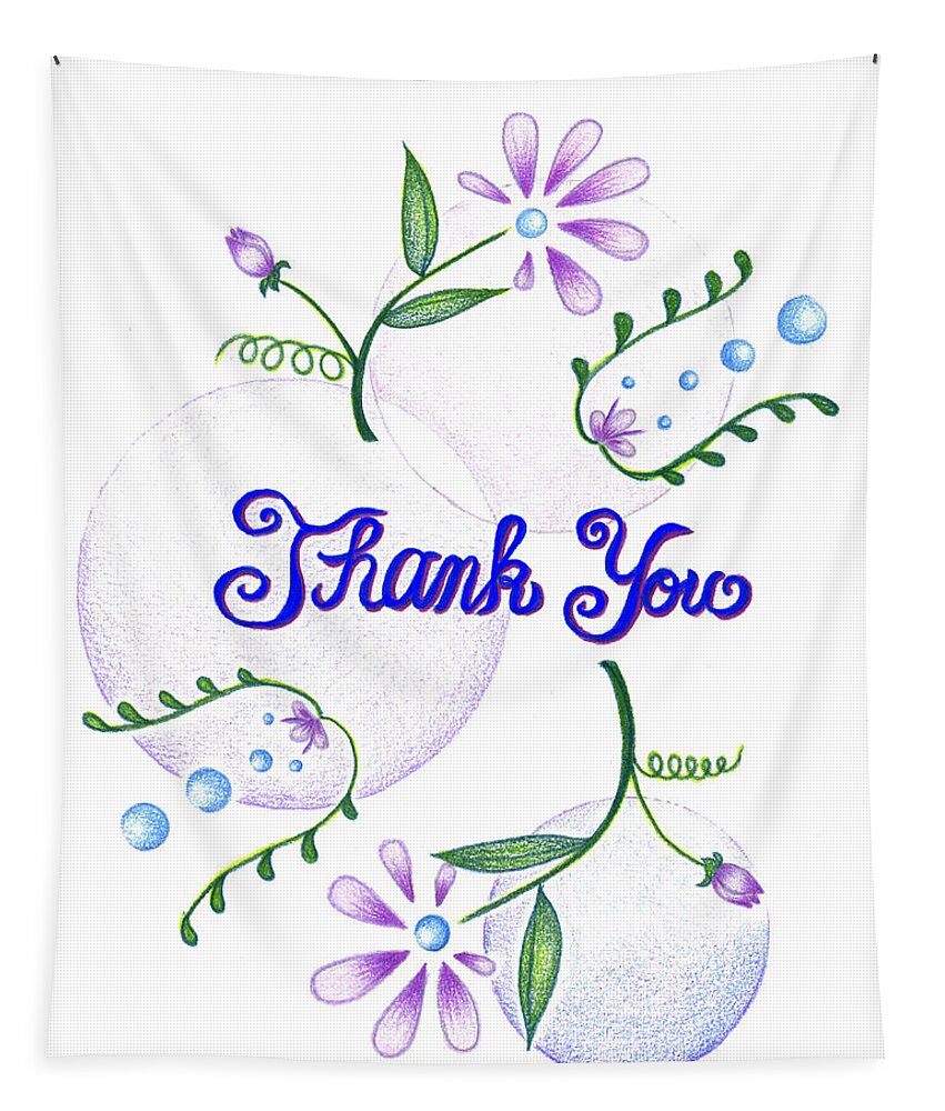 Flower Art Tapestry featuring the drawing Gratitude by Keiko Katsuta