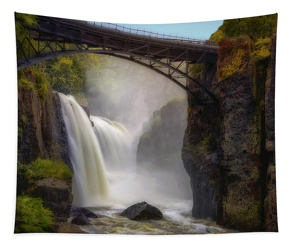 Paterson Great Falls National Historical Park Tapestry featuring the photograph Great Falls Mist by Susan Candelario