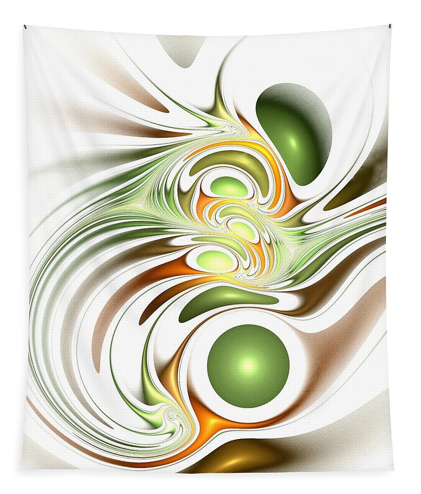 Malakhova Tapestry featuring the digital art Green Creation by Anastasiya Malakhova