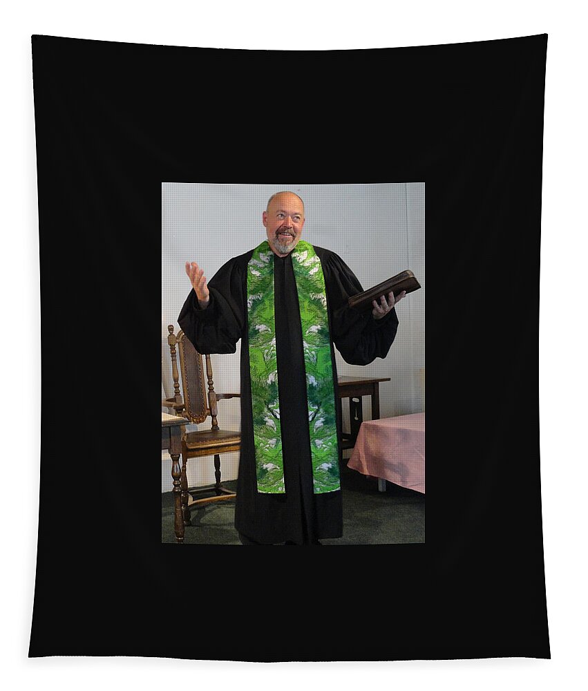 Clergy Stole Tapestry featuring the tapestry - textile Green Earth Cotton Clergy Stole by Julie Rodriguez Jones