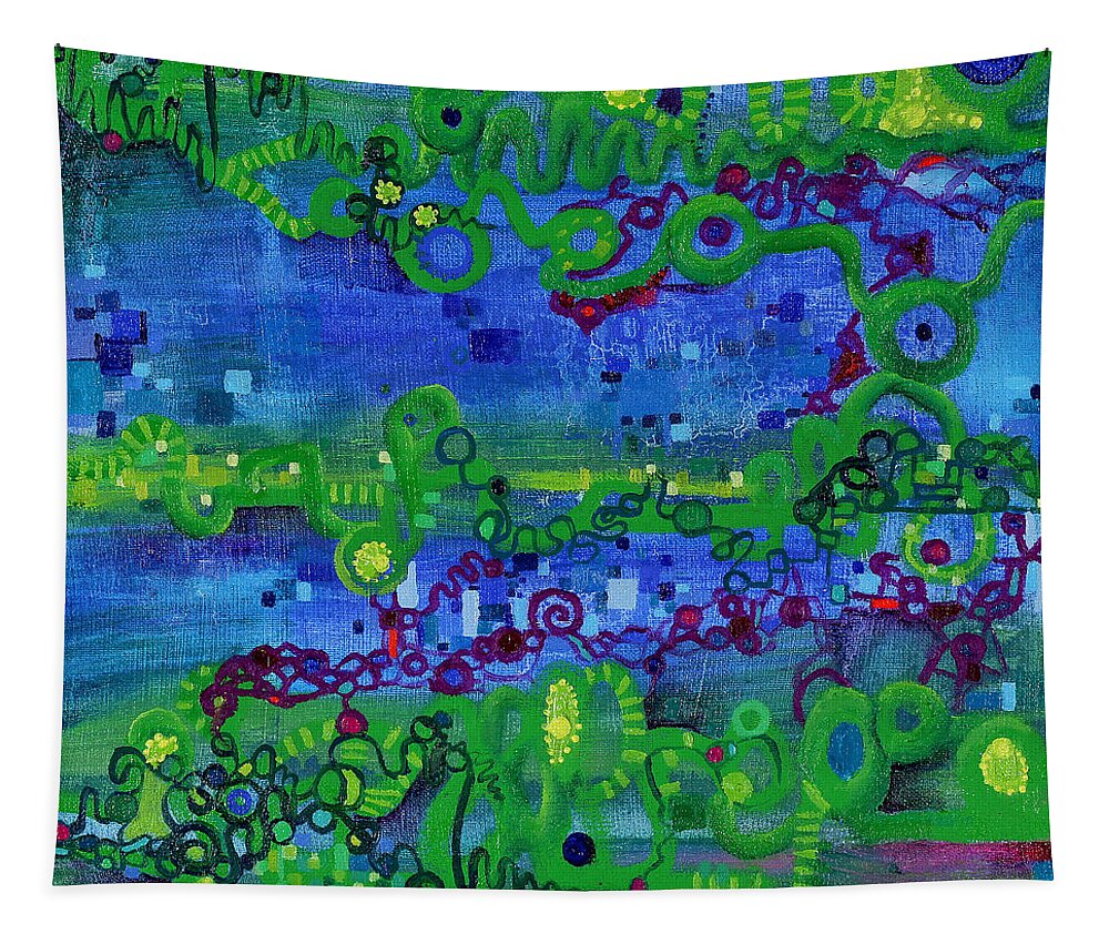 Path Integral Tapestry featuring the painting Green Functions by Regina Valluzzi