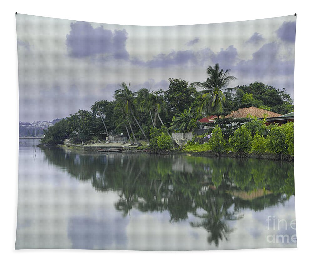 Michelle Meenawong Tapestry featuring the photograph Green Reflections by Michelle Meenawong