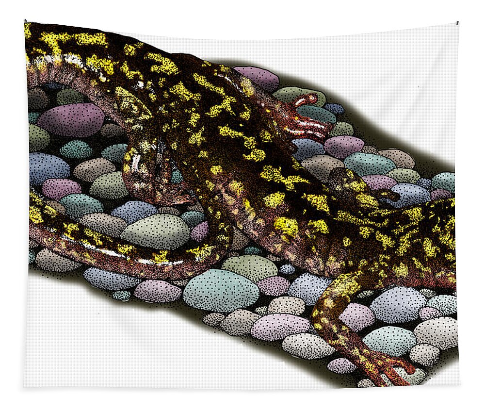 Illustration Tapestry featuring the photograph Green Salamander by Roger Hall