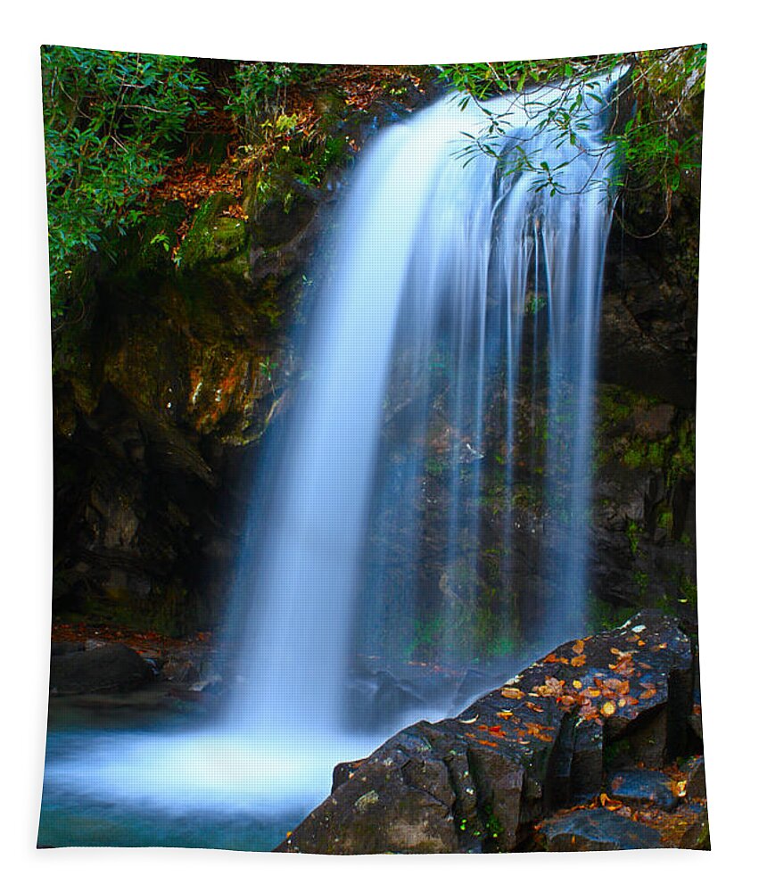Art Prints Tapestry featuring the photograph Grotto Falls by Nunweiler Photography