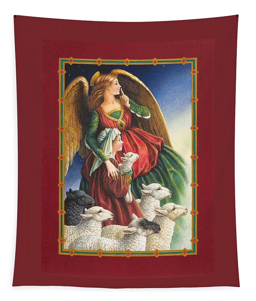 Angel Tapestry featuring the painting Guardian Angel by Lynn Bywaters