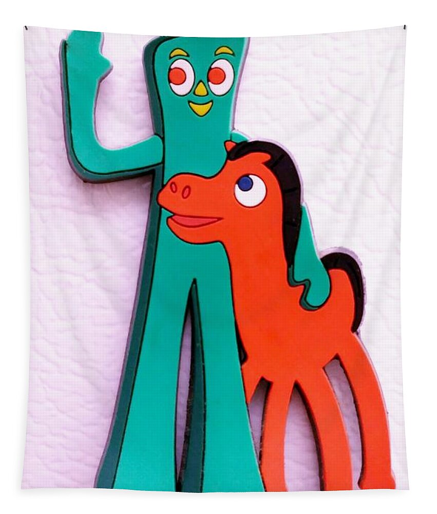 Gumby Tapestry featuring the photograph Gumby And Pokey B F F by Rob Hans
