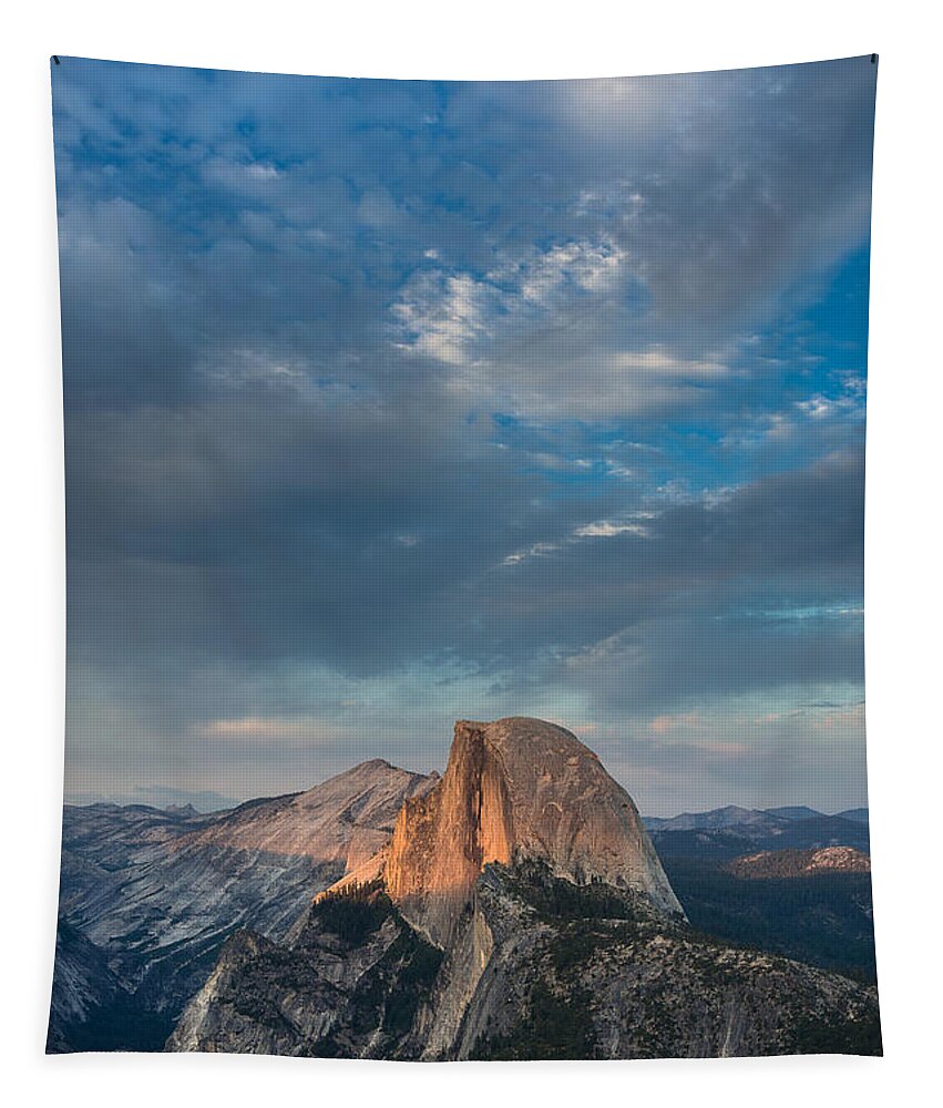 Yosemite National Park Tapestry featuring the photograph Half Dome Evening by Greg Nyquist