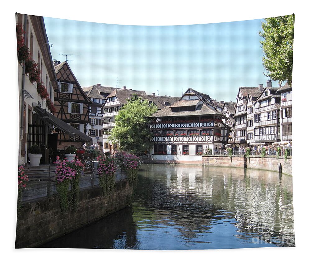 Timber Tapestry featuring the photograph Half-Timbered Houses in Strasbourg by Amanda Mohler