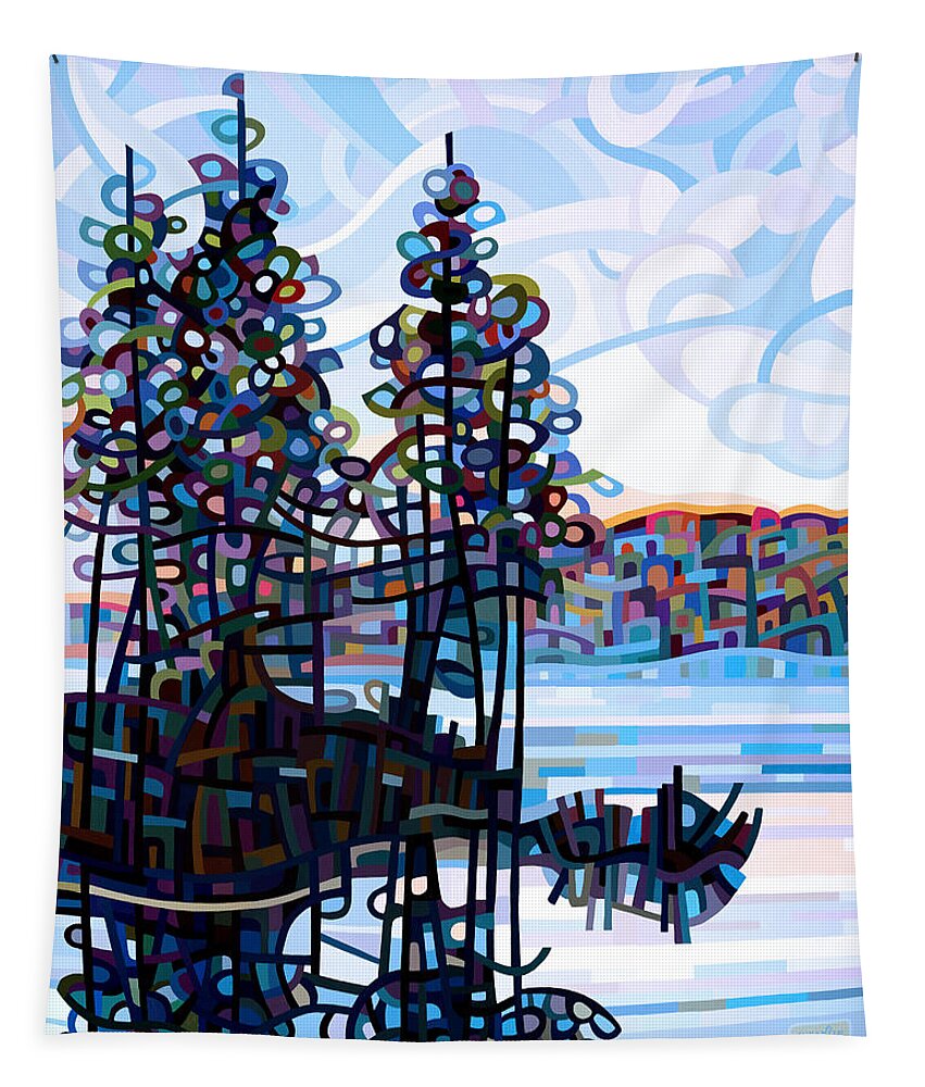 Art Tapestry featuring the painting Haliburton Morning by Mandy Budan
