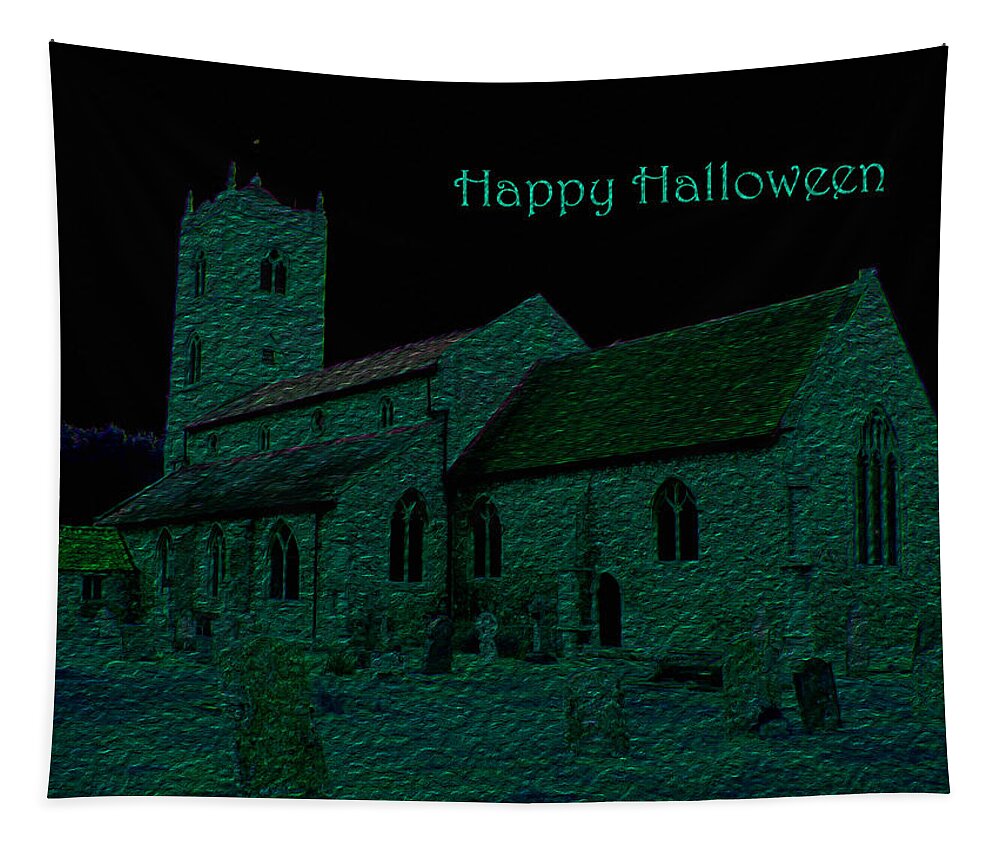 Halloween Tapestry featuring the photograph Halloween Churchyard by Stephanie Grant
