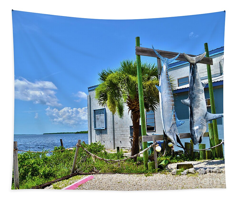 Matlacha Tapestry featuring the photograph Hanging in Matlacha Florida by Timothy Lowry