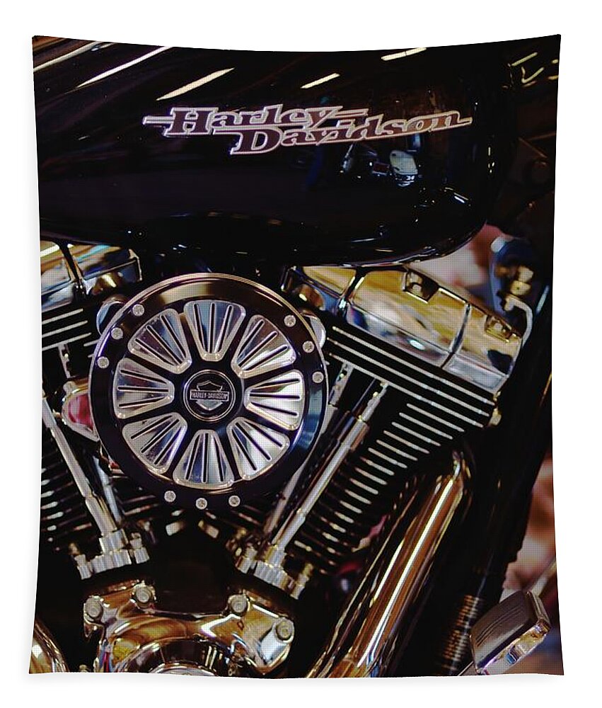 Motorcycle Tapestry featuring the photograph Harley Davidson Abstract by Kae Cheatham