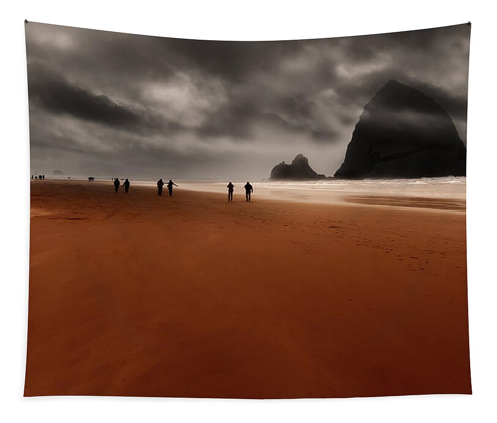 Haystack Rock Tapestry featuring the photograph Haystack Monolith by Ryan Manuel