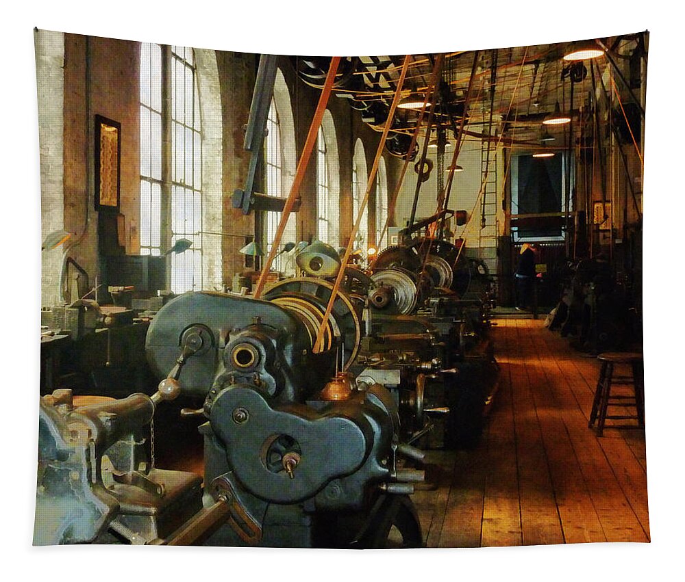 Construction Tapestry featuring the photograph Heavy Machine Shop by Susan Savad