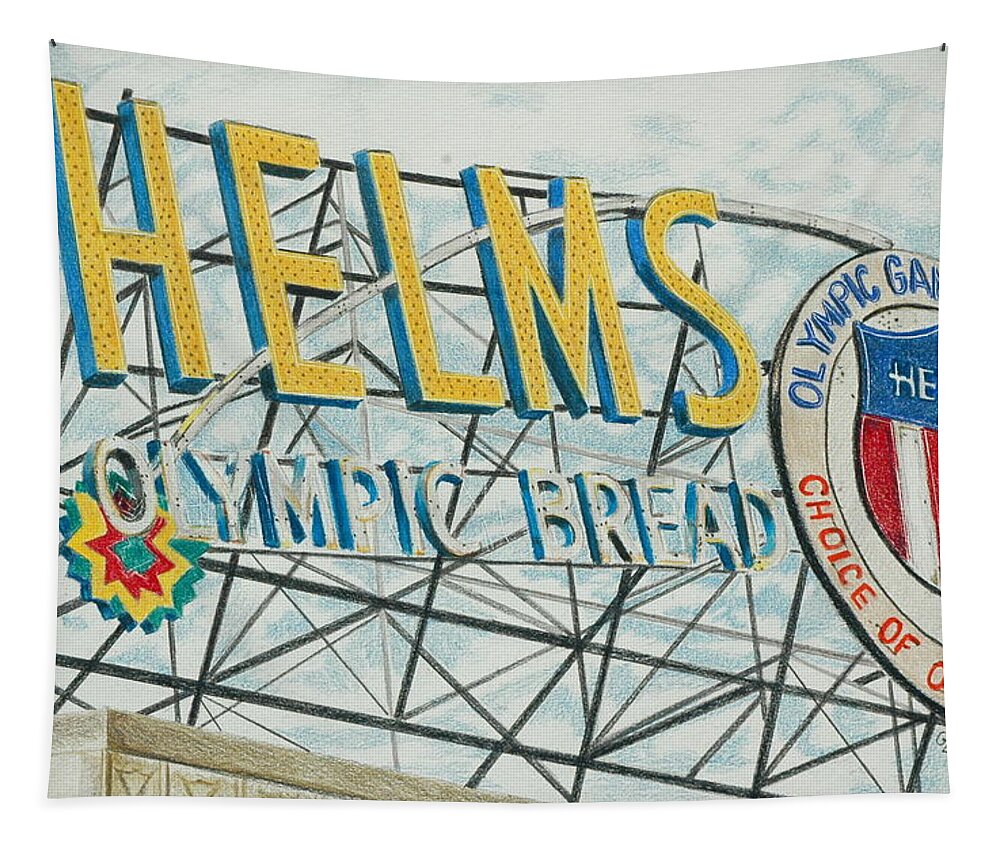 Helms Tapestry featuring the drawing Helms Bread by Glenda Zuckerman