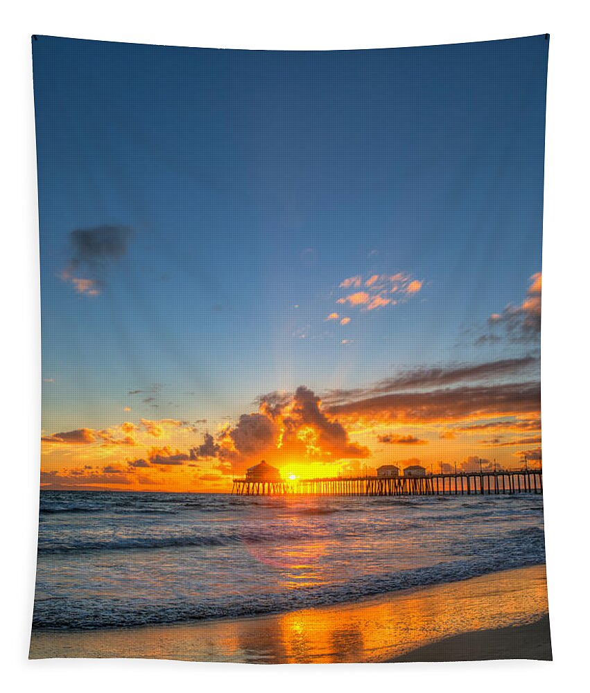 Beach Tapestry featuring the photograph Hiding Sunset by Andrew Slater