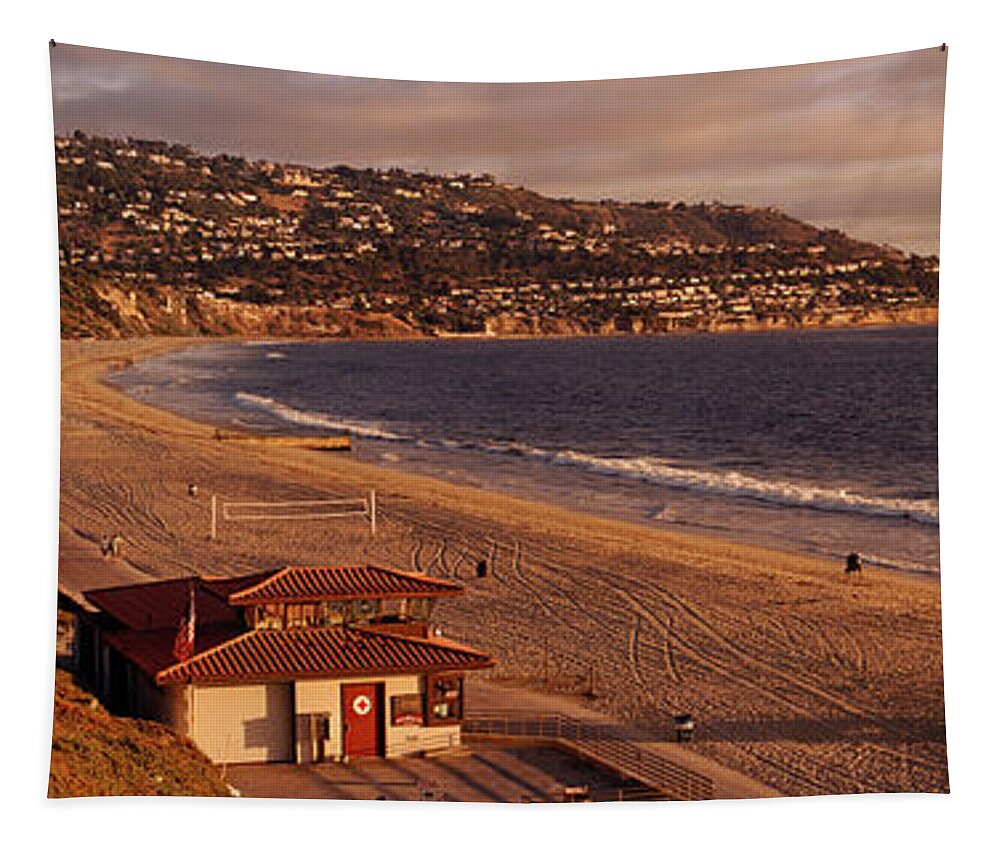 Photography Tapestry featuring the photograph High Angle View Of A Coastline, Redondo by Panoramic Images