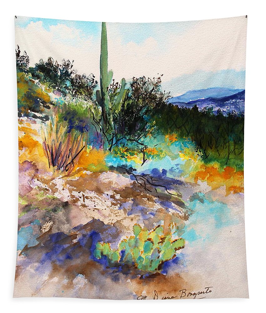 Desert Tapestry featuring the painting High Desert Scene 2 by M Diane Bonaparte
