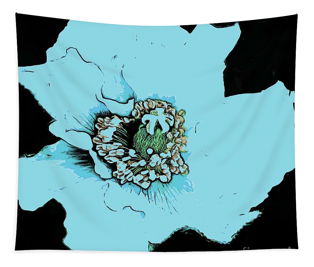 Himalayan Blue Poppy Tapestry featuring the digital art Himalayan Blue Poppy by Dragica Micki Fortuna