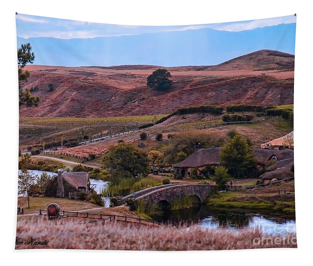 Alexander's Farm Tapestry featuring the photograph Hobbiton Overlook by Sue Karski
