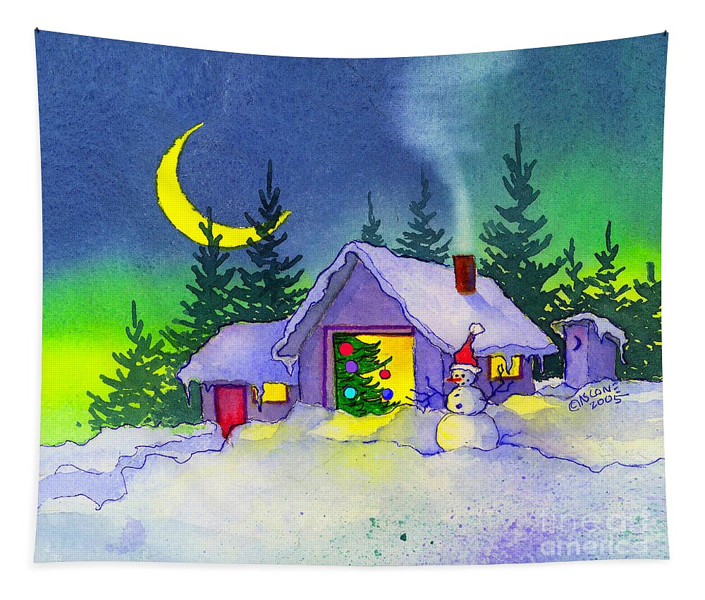 Holiday Cheer Tapestry featuring the painting Holiday Cheer by Teresa Ascone