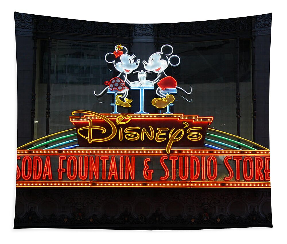 Soda Fountain & Studio Store Tapestry featuring the photograph Hollywood Disney by David Nicholls