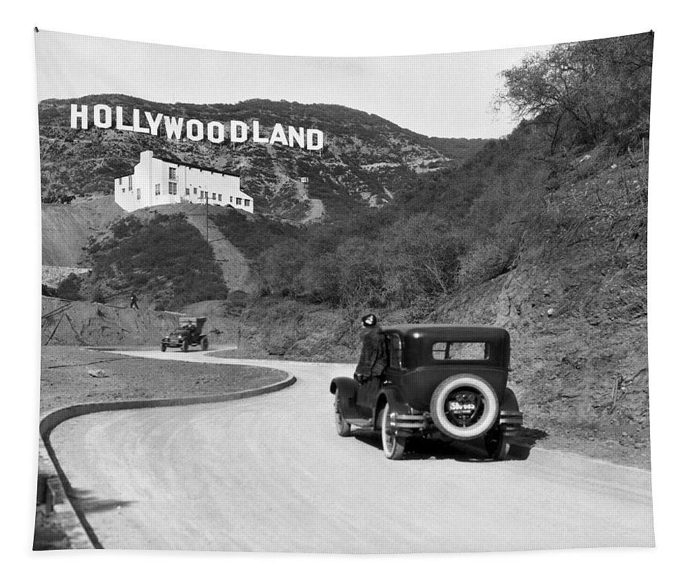 #faatoppicks Tapestry featuring the photograph Hollywoodland by Underwood Archives