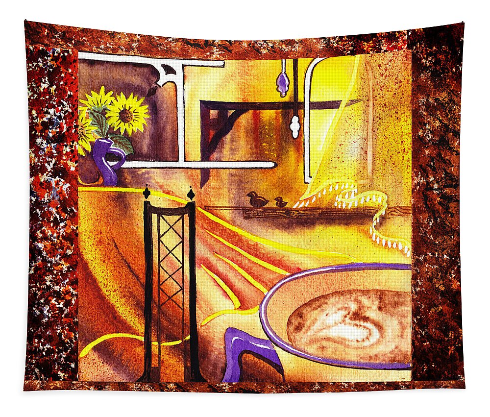 Home Tapestry featuring the painting Home Sweet Home Decorative Design Welcoming One by Irina Sztukowski