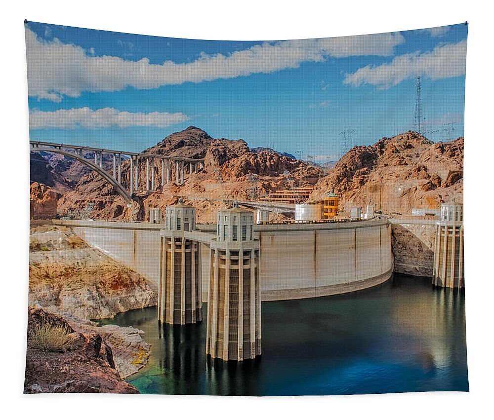Hoover Dam Reservoir Tapestry featuring the photograph Hoover Dam Reservoir by Paul Freidlund